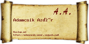 Adamcsik Azár névjegykártya